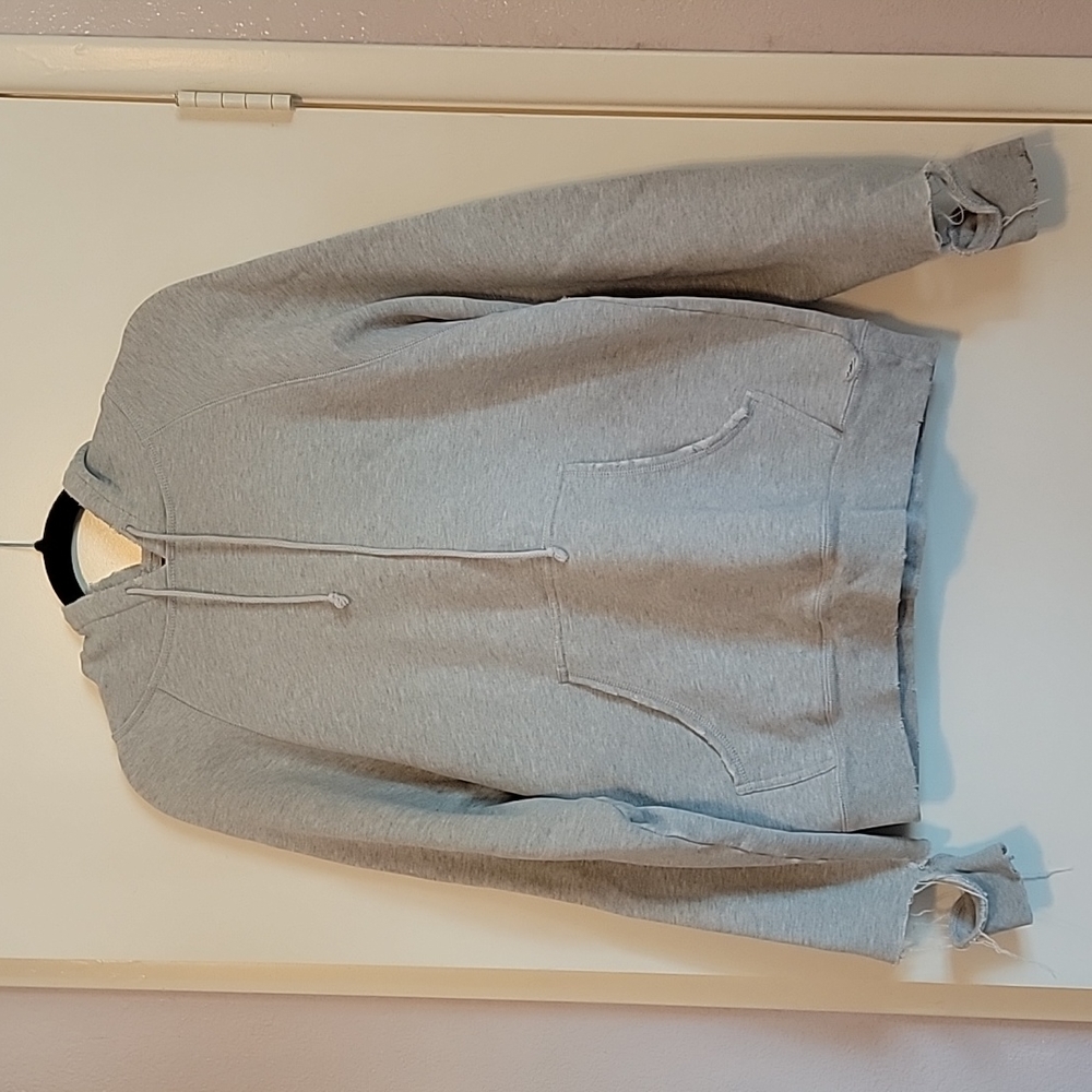 Lucky Brand Distressed Gray Hoodie